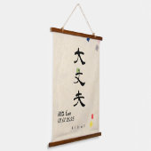 Aangepaste Minimalistische Zen Japanse Kanji Kalli Hangend Wandkleed (Gebogen)