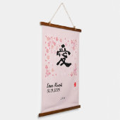 Aangepaste Minimalistische Zen Japanse Kanji Kalli Hangend Wandkleed (Gebogen)