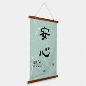 Aangepaste Minimalistische Zen Japanse Kanji Kalli Hangend Wandkleed (Gebogen)
