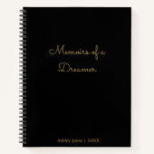 Aangepaste minimalistische zwart goud memoires van notitieboek (Voorkant)