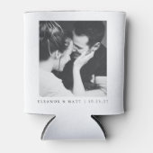 Aangepaste minimalistische zwart wit paar foto bru blikjeskoeler (Voorkant)