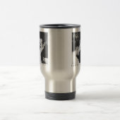 Aangepaste minimalistische zwart wit paar foto bru reisbeker (Center)