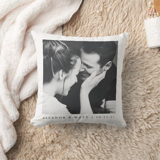 Aangepaste Minimalistische Zwarte Witte Koppel Fot Kussen (Deken)