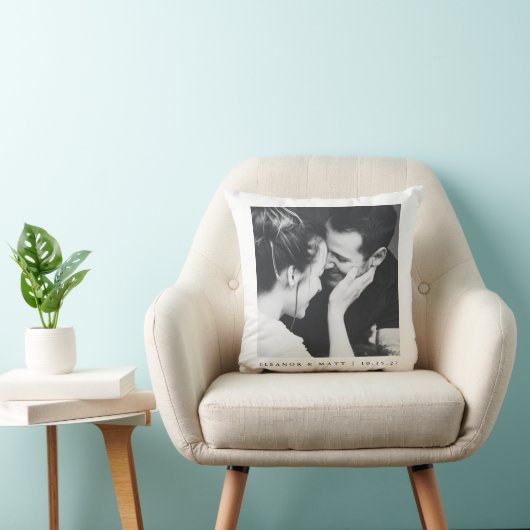 Aangepaste Minimalistische Zwarte Witte Koppel Fot Kussen (Stoel)