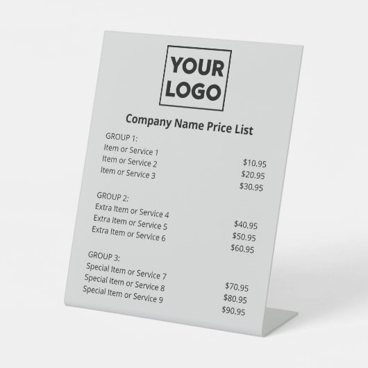 Aangepaste minimumprijslijst voor zakelijke Logo o Reclamebord Met Voetstuk (Voorkant)