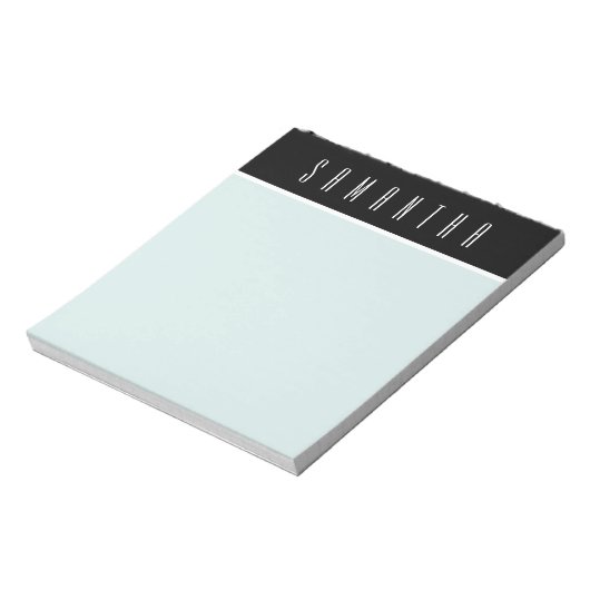 Aangepaste Mint Blauwgroen Minimale Moderne Chic Notitieblok (Linkerzijde)