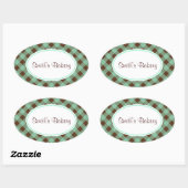 Aangepaste Mint Chocolate Gingham Stickers (Vel)