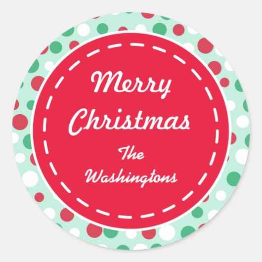 Aangepaste Mint Green Custom Retro Holiday Sticker (Voorkant)