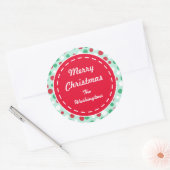 Aangepaste Mint Green Custom Retro Holiday Sticker (Envelop)