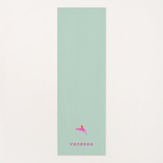 Aangepaste Mint Green Hummingbird Yogamat (Voorkant)