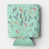 Aangepaste Mint Green Monogram Floral Blikjeskoeler (Achterkant)