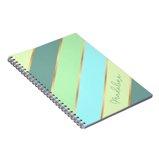 Aangepaste Mint Groen Blauwgroen Turquoise Blauw G Notitieboek (Rechterzijde)
