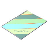 Aangepaste Mint Groen Blauwgroen Turquoise Blauw G Notitieboek (Linkerzijde)