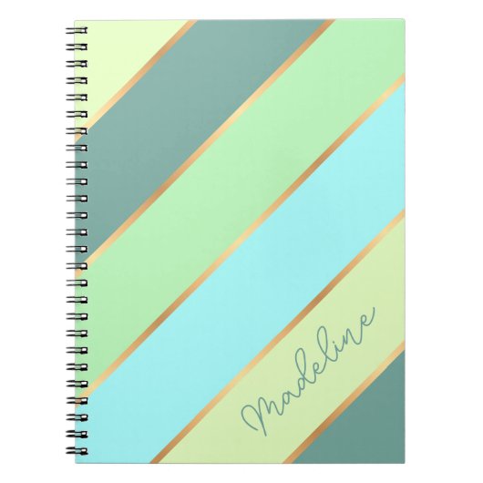 Aangepaste Mint Groen Blauwgroen Turquoise Blauw G Notitieboek (Voorkant)