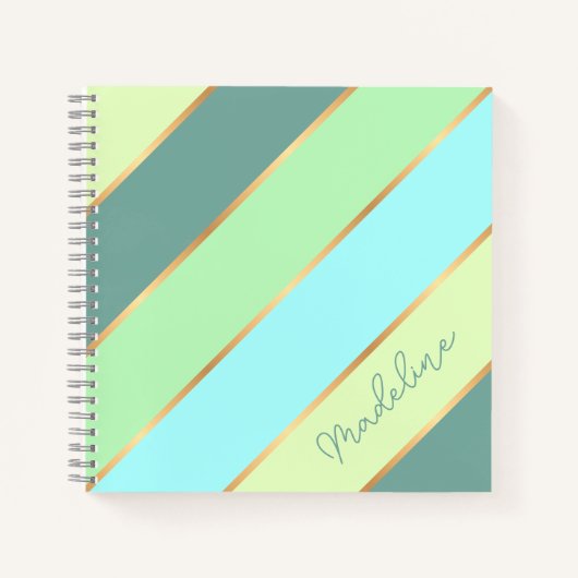 Aangepaste Mint Groen Blauwgroen Turquoise Blauw G Notitieboek (Voorkant)