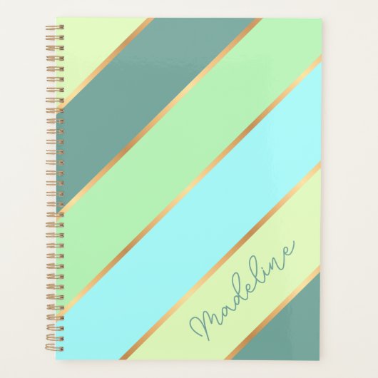 Aangepaste Mint Groen Blauwgroen Turquoise Blauw G Planner (Voorkant)