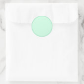 Aangepaste Mint Groen Elegante Kleur Leeg Modern Ronde Sticker (Tas)
