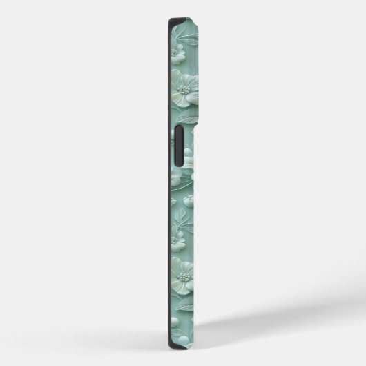 Aangepaste Mint Groen Geborduurd Bloemen Motivatie Case-Mate iPhone Case (Achterkant / Rechts)
