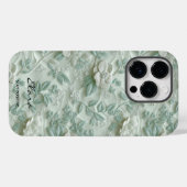 Aangepaste Mint Groen Geborduurde Bloemen iPhone C Case-Mate iPhone Case (Achterkant (horizontaal))