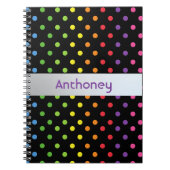 Aangepaste Mint Groen Turquoise Blauw Roze stippen Notitieboek (Voorkant)