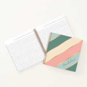 Aangepaste Mint Groen Zacht Blush Roze Goud Art St Notitieboek