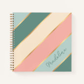 Aangepaste Mint Groen Zacht Blush Roze Goud Art St Notitieboek (Voorkant)