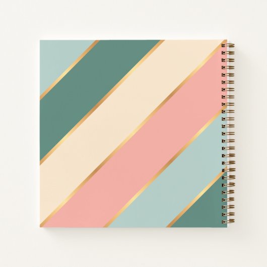 Aangepaste Mint Groen Zacht Blush Roze Goud Art St Notitieboek (Achterkant)