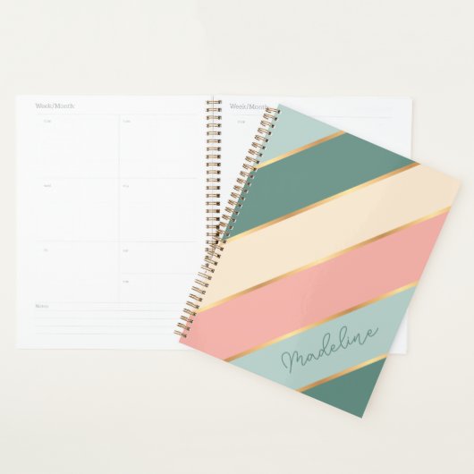 Aangepaste Mint Groen Zacht Blush Roze Goud Art St Planner (Display)