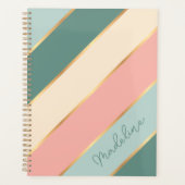Aangepaste Mint Groen Zacht Blush Roze Goud Art St Planner (Voorkant)