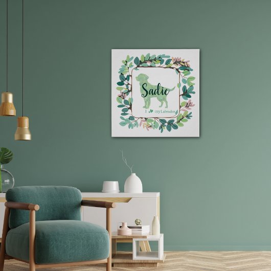 Aangepaste Mint Labrador Retriever Silhouet Poster