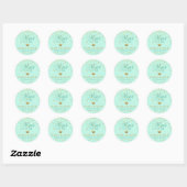 Aangepaste Mint om Mint Gold Confetti bruiloft te Ronde Sticker (Vel)