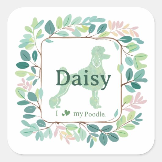 Aangepaste mint poedel sticker - Gepersonaliseerd (Voorkant)