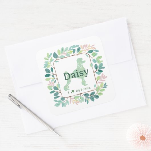 Aangepaste mint poedel sticker - Gepersonaliseerd (Envelop)