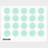 Aangepaste Mint te zijn Mint Silver Confetti bruil Ronde Sticker (Vel)