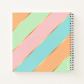 Aangepaste Mintgroene Turquoise Blauwe Roze Gouden Notitieboek (Achterkant)