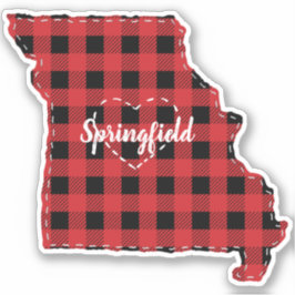 Aangepaste Missouri Hometown State Plaid Kerstmis Sticker
