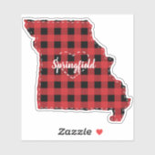 Aangepaste Missouri Hometown State Plaid Kerstmis Sticker (Vel)