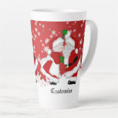 Aangepaste Mistletoe Santa Latte Mok (Rechterhoek)