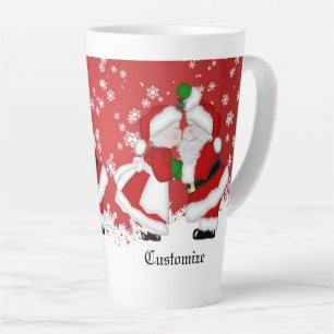 Aangepaste Mistletoe Santa Latte Mok