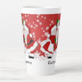 Aangepaste Mistletoe Santa Latte Mok (Voorkant)
