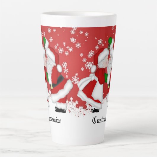 Aangepaste Mistletoe Santa Latte Mok (Voorkant)