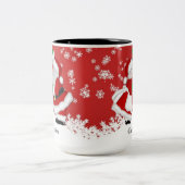 Aangepaste Mistletoe Santa Tweekleurige Koffiemok (Center)