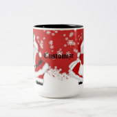 Aangepaste Mistletoe Santa Tweekleurige Koffiemok (Center)