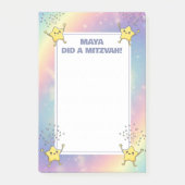 Aangepaste Mitswa Notities Rainbow Confetti Stars Post-it® Notes (Voorkant)