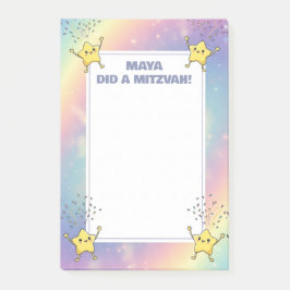 Aangepaste Mitswa Notities Rainbow Confetti Stars Post-it® Notes