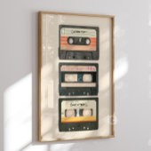 Aangepaste mixtape-cassette muurkunstprint poster