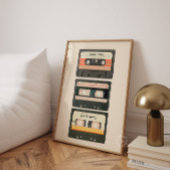Aangepaste mixtape-cassette muurkunstprint poster