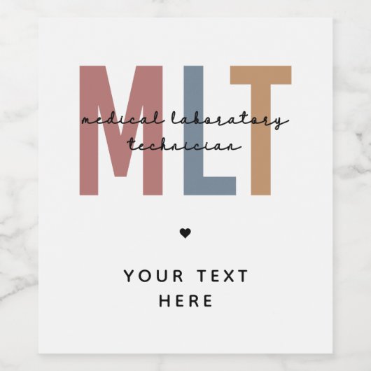 Aangepaste MLT-technicus voor medisch laboratorium Wijn Etiket (Enkel label)