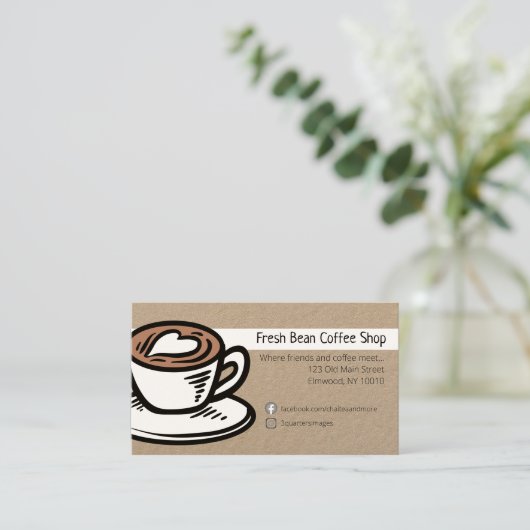 Aangepaste mobiele koffiewagen visitekaartje (Staand voorkant)