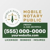 Aangepaste mobiele notaris juridische ondertekenin raamsticker (Vel)
